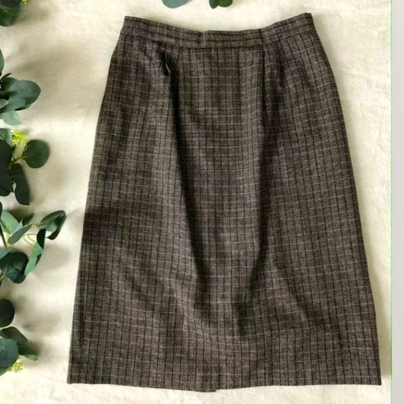 VTG E. H. Woods Wool Blend Plaid Skirt - Picture 1 of 9